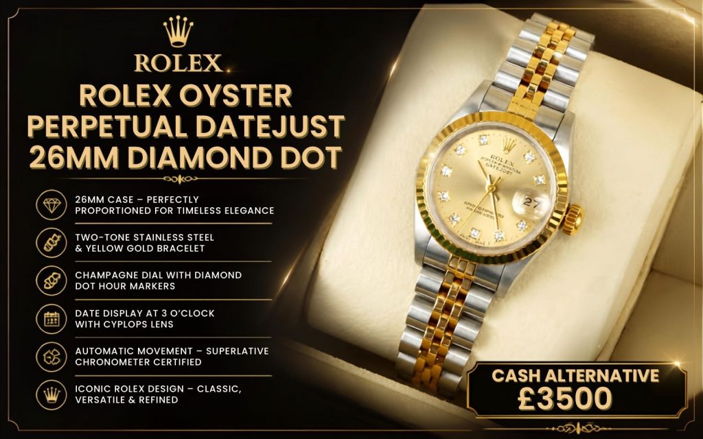 Rolex Datejust 26mm — Factory Diamond Dot Dial