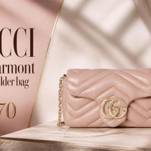 Gucci GG Marmont Mini Shoulder Bag — Beige