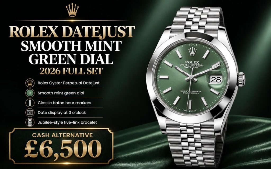 Rolex Datejust 41 — Smooth Mint Green Dial (2026 Full Set)