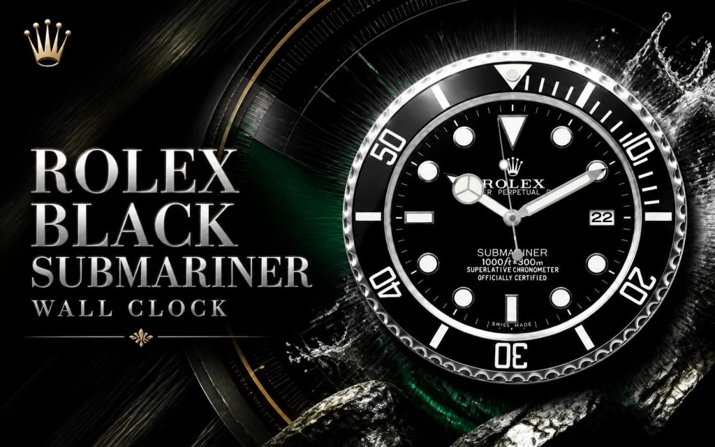 Rolex Submariner Wall Clock — Black